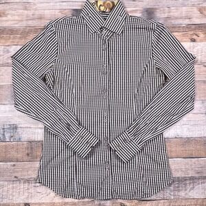 Jared Lang Black and White Gingham Button-Down Shirt